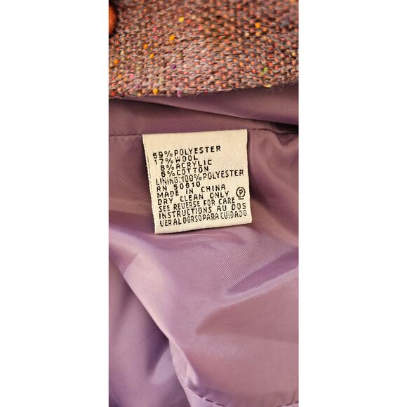 Le Suit Wool Blend‎ Lined 2 Pc Jacket Skirt Suit Women Sz 14P Lavender Career - Picture 8 of 9